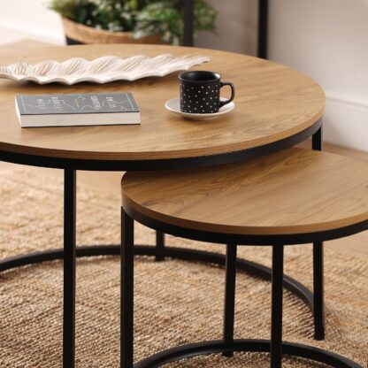 SET OF 2 BLACK AUXILIARY TABLES AUREA - Image 2