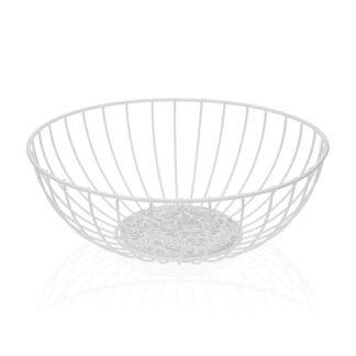 CESTA METALICA BLANCA DAMASCO