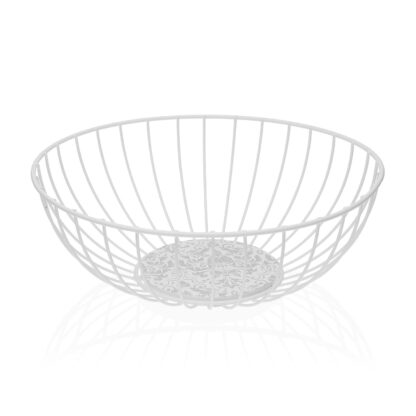 CESTA METALICA BLANCA DAMASCO
