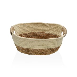 BEIGE BASKET WITH HANDLES S