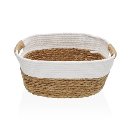 WHITE BASKET WITH HANDLES M