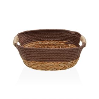 BROWN BASKET WITH HANDLES S