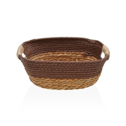 BROWN BASKET WITH HANDLES S