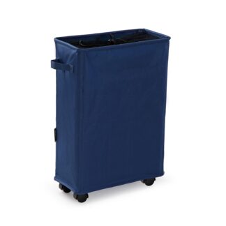 NAVY BLUE LAUNDRY HAMPER WITH MESH COVER