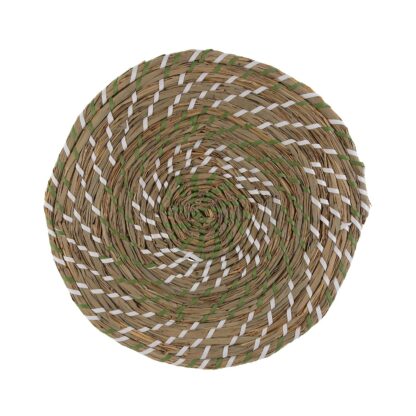 GREEN AND WHITE PLACEMAT 38 CM