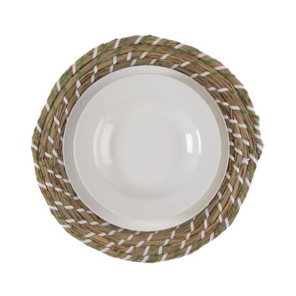GREEN AND WHITE PLACEMAT 38 CM - Image 2