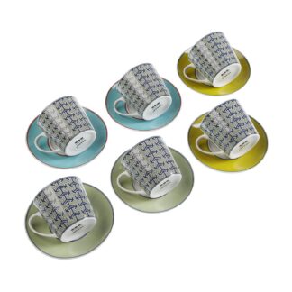 SET 6 TEA CUPS WITH PLATE