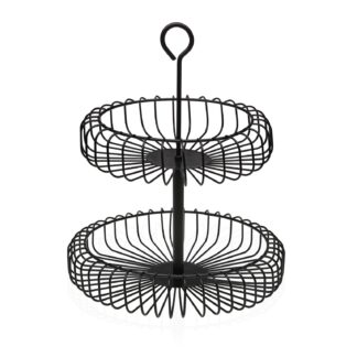 TWO-TIER BLACK FRUIT PLATTER