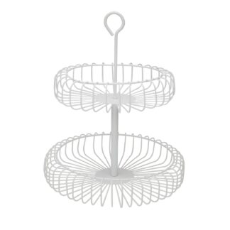 TWO-TIER WHITE FRUIT PLATTER