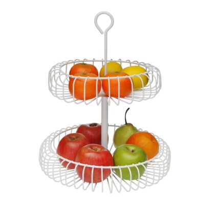 TWO-TIER WHITE FRUIT PLATTER - Image 2