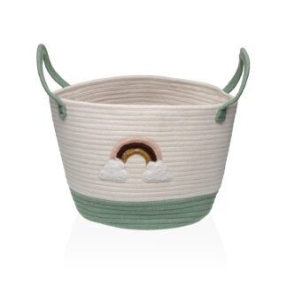 GREEN AND WHITE RAINBOW BASKET