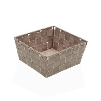 BEIGE SQUARE BASKET 19 X 19