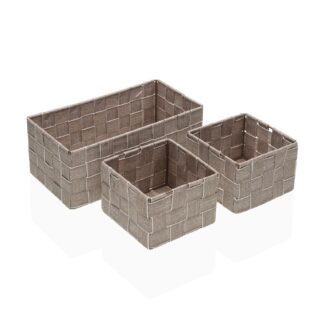 SET OF 3 BEIGE BASKETS