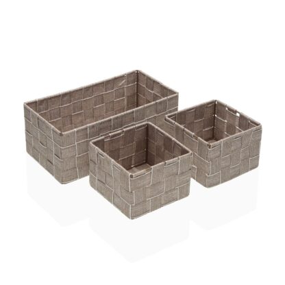 SET OF 3 BEIGE BASKETS