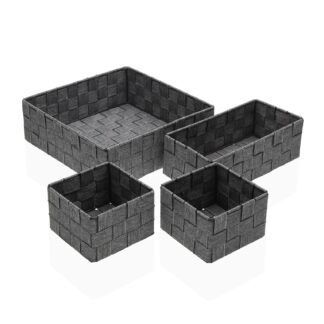 SET OF 4 GREY BASKETS