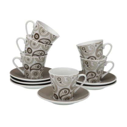 GLOB COFFEE CUP AND SAUCER SET OF 6
