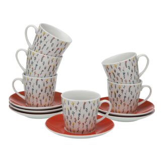 BLUME TEA SET 6 CUPS AND SAUCERS