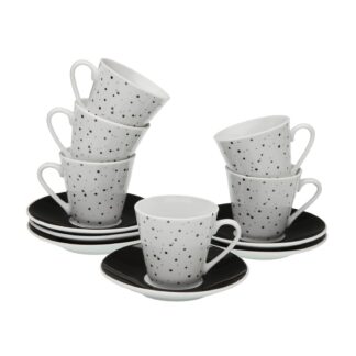 SPECKLE COFFEE CUP AND SAUCER SET OF 6
