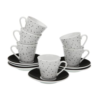 SPECKLE COFFEE CUP AND SAUCER SET OF 6