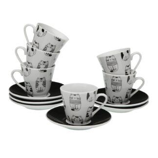 GATTO COFFEE CUP AND SAUCER SET OF 6