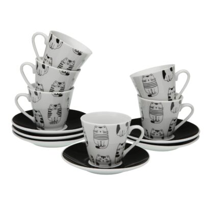 GATTO COFFEE CUP AND SAUCER SET OF 6