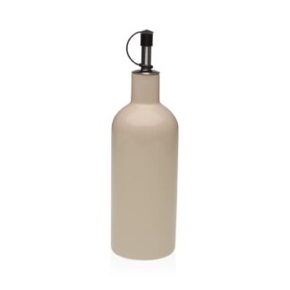 BEIGE STONEWARE OIL BOTTLE