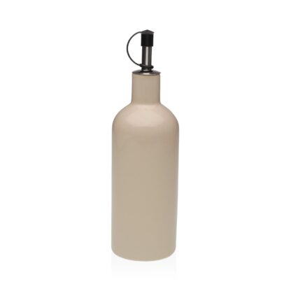 BEIGE STONEWARE OIL BOTTLE