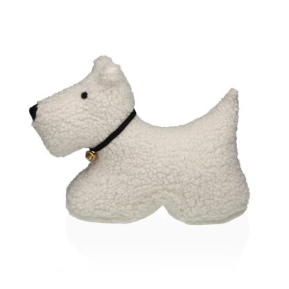 WHITE DOG DOORSTOP