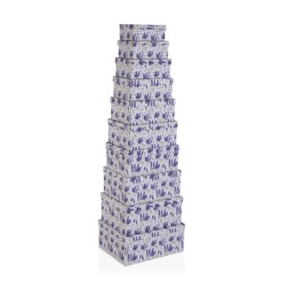 SET OF 15 "LILAC" CARDBOARD BOXES