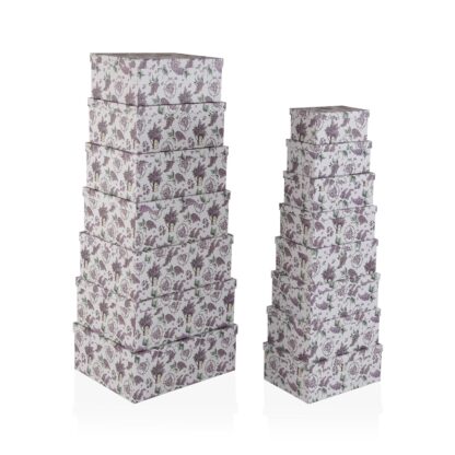 SET OF 10 "LAVANDA" CARDBOARD BOXES