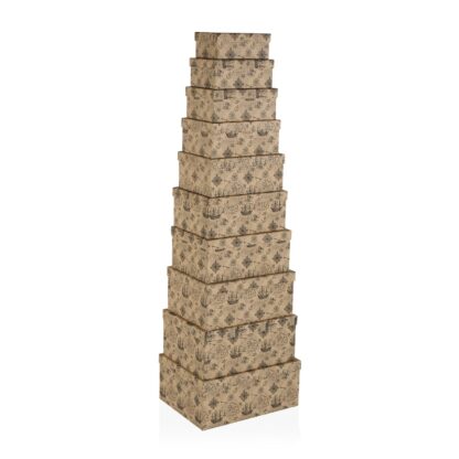 SET OF 10 "GALEON" CARDBOARD BOXES