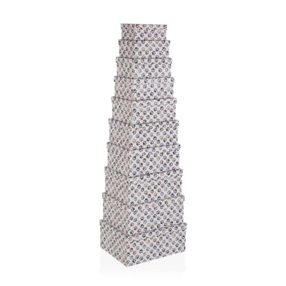 SET OF 10 "PETPRINT" CARDBOARD BOXES