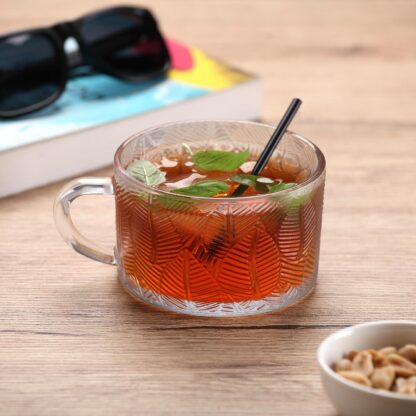 LEAF GLASS MUG 400ML - Image 2