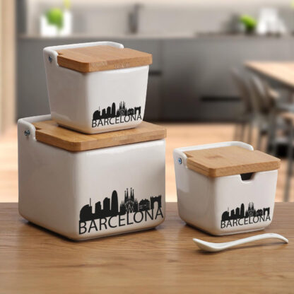 BARCELONA SALT BOWL WITH BAMBOO LID - Image 2