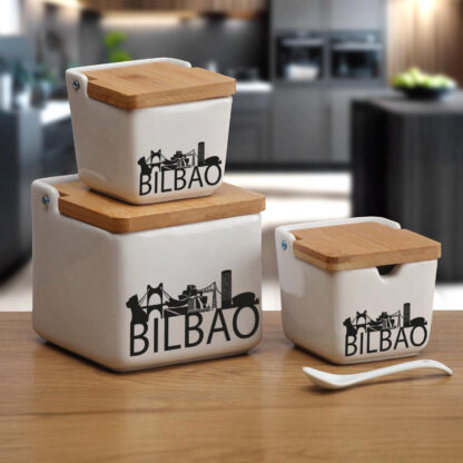 BILBAO SALT BOWL WITH BAMBOO LID - Image 2