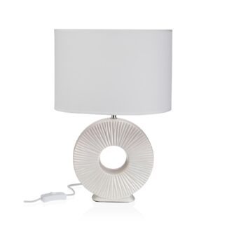 WHITE AGERA CERAMIC TABLE LAMP