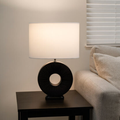 BLACK AGERA CERAMIC TABLE LAMP - Image 2