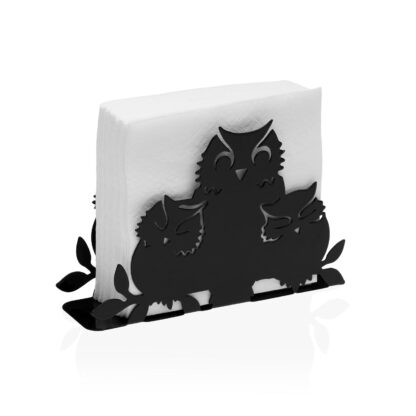 BLACK "OWLS FAMILY" NAPKIN HOLDER - Image 2