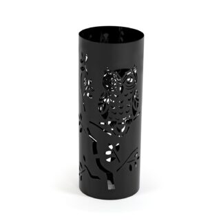 BLACK UMBRELLA STAND WITH OWLS