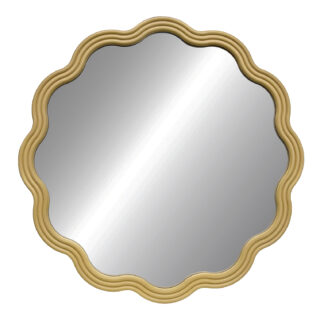 ROUND GOLD WAVE MIRROR
