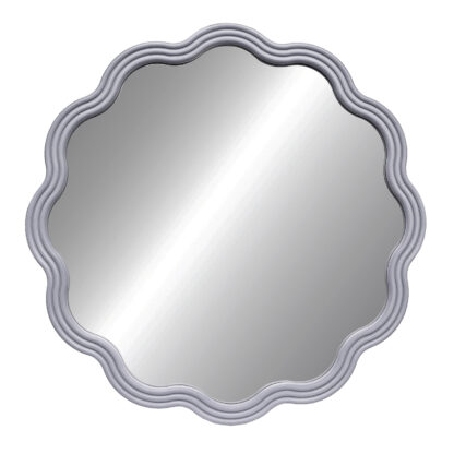 ROUND SILVER WAVE MIRROR