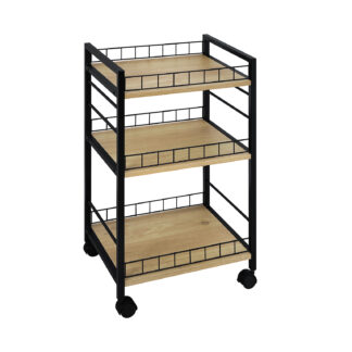 BLACK 3-BASKET TROLLEY WITH WHEELS