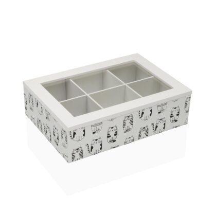 GATTO 6-COMPARTMENT WOODEN TEA BOX