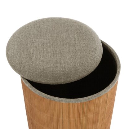 SET OF 2 GREY BAMBOO STORAGE POUFFES - Image 4