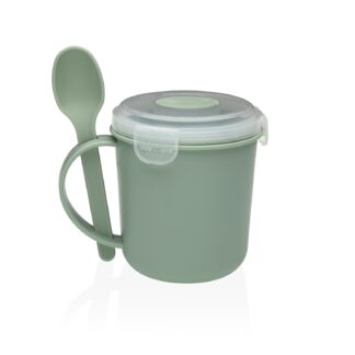 GREEN FOOD JAR WITH SPOON