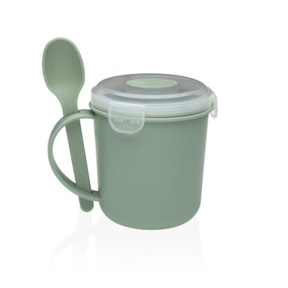 GREEN FOOD JAR WITH SPOON
