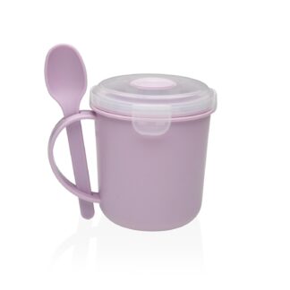 PURPLE FOOD JAR WITH SPOON
