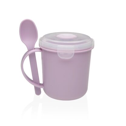 PURPLE FOOD JAR WITH SPOON