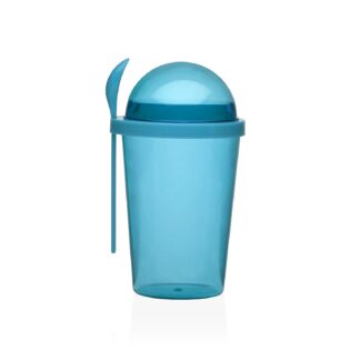 BLUE FOOD JAR WITH SPOON