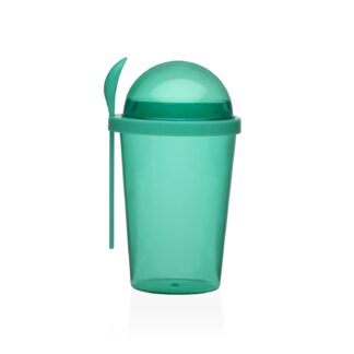 GREEN FOOD JAR WITH SPOON